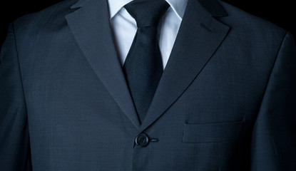 Closeup shot of business suit on a man