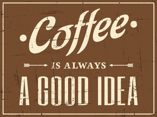 Obrazy na Szkle  Plakat retro kawy