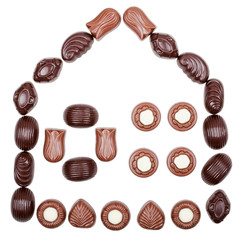 House made of chocolate candies