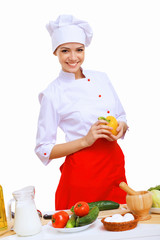 Young cook preparing food