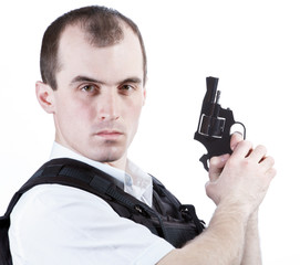 Proffesional man with gun