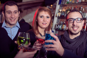 Group of Friends in a Night Club