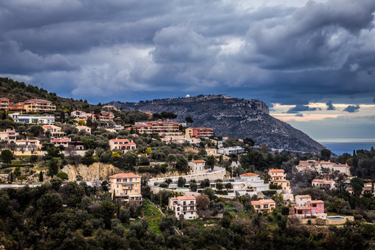 Dramatic sunset near Eze, France