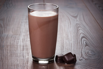 glass of chocolate milkshake