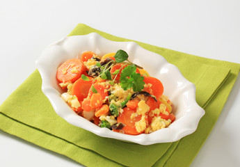 Mixed vegetables with scrambled egg