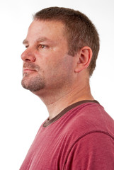 Fototapeta premium Profile view of a Caucasian male with a goatee