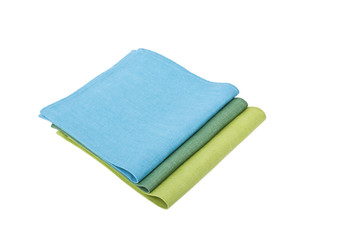 Flax table napkins on white background isolated