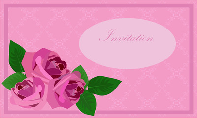 invitation with roses