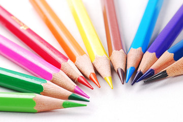 Colorful pencil on isolate background