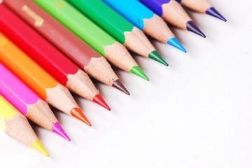 Colorful pencil on isolate background