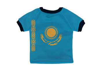 Small shirt with Kazakhstan flag isolated on white background