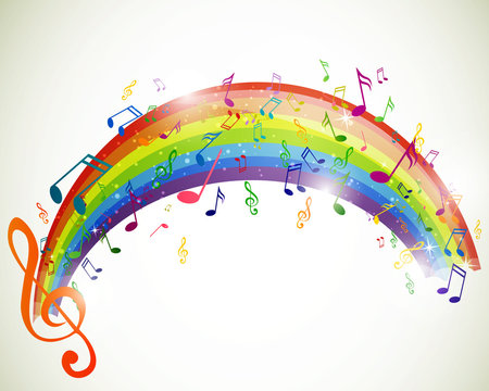 rainbow music notes backgrounds