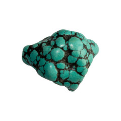 Turquoise stone on  white background