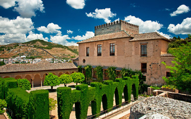 Obraz premium Garden of Alhambra in Granada, Spain.