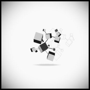 Abstract geometric shape from gray cubes