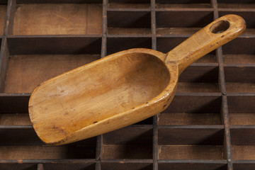 empty rustic scoop