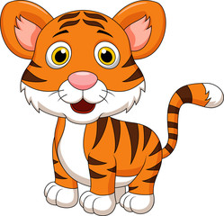 Naklejka premium Cute baby tiger cartoon