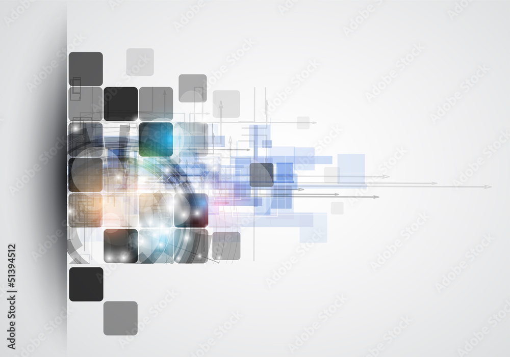 Poster abstract structure circuit computer cube technology business bac