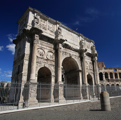 Triumphal arch of Constantine in Rome, Italy