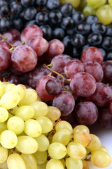 assortment of ripe sweet grapes, close up