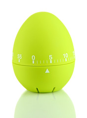 Green egg timer, isolated on white