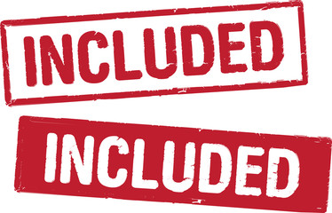 Included. Grunge rubber stamps. Vector illustration.