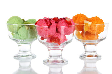 Delicious ice cream isolated on white