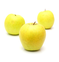 ripe yellow apples isolated