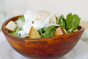 Poached Egg Ceasar Salad