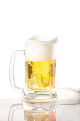 Golden beer splash