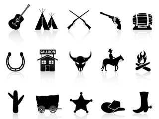 Wild West & Cowboys icons set