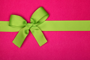 Present with green ribbon bow