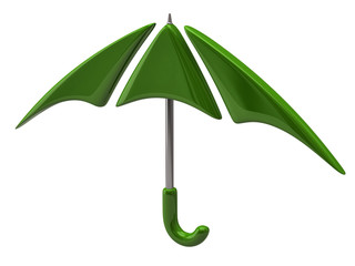 Green umbrella icon