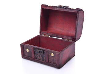 Old chest isolated on the white background