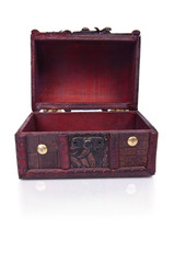 Old chest isolated on the white background