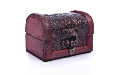 Old chest isolated on the white background