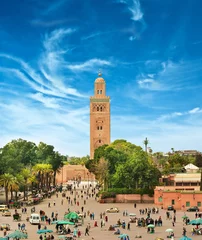 Foto op Plexiglas Hoofdplein van Marrakech in de oude medina. Marokko. © seqoya
