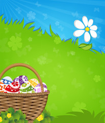 Easter basket and flower