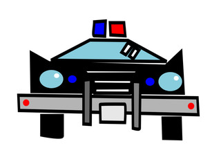 cartoon police car