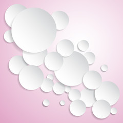 Realistic paper circles stickers with drop shadows