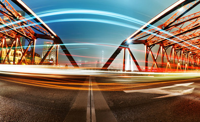 A historic bridge at Shanghai bund night