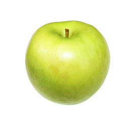 Green apple on white background