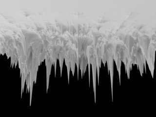 3d abstract isolated icicle landscape