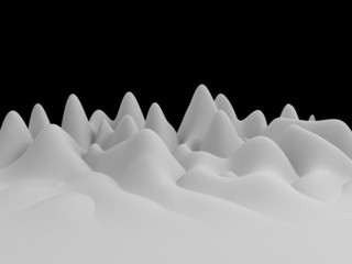 3d white abstract wavy landscape background