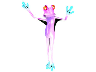 Obraz premium funny frog , crazy frog , super frog , hero frog