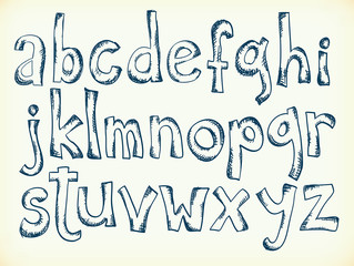 Hand-drawn letters of the alphabet