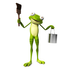 Naklejka premium 3d rendered toon character - green frog