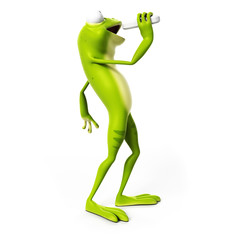 3d rendered toon character - green frog