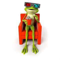 3d rendered toon character - green frog