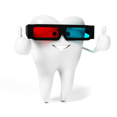3d rendered toon character - funny tooth